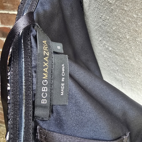 BCBGMaxAzria Strapless Black and Cream Paisley Dress 100% Silk - Picture 10 of 13